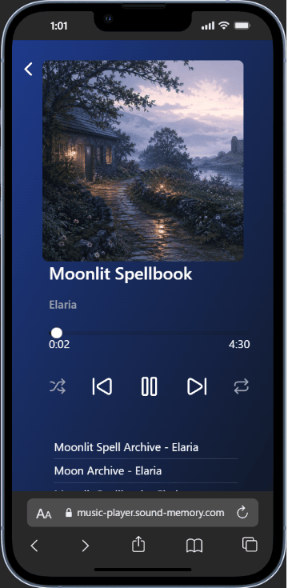 music playerのスマホ画面 2
